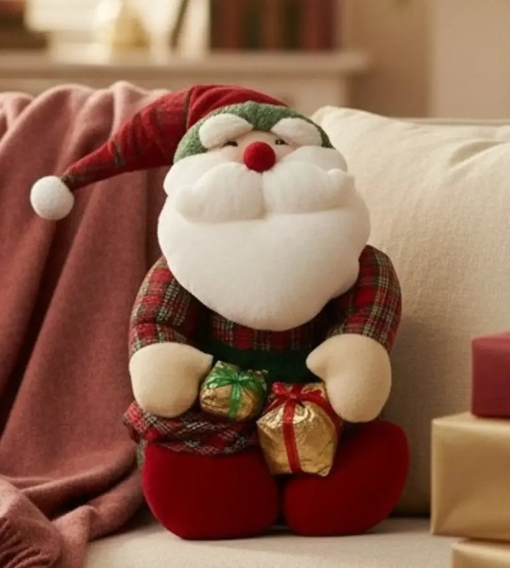 Vintage International Silver Co Puffy Nylon Santa Claus Christmas Plush 15